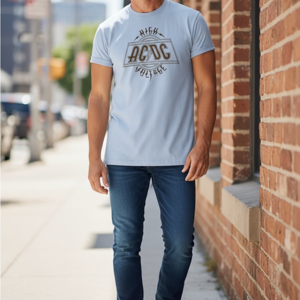 Pacific AC/DC High Voltage T-shirt in Vintage White Official Product Large
